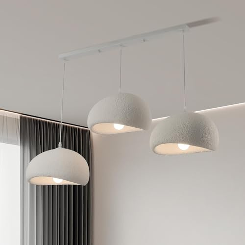 3-Kopf rechteckige moderne Kronleuchter Pendelleuchte, E27 Basis japanische Wabi-Sabi Stil Vogelnest Form Beleuchtung Leuchte ,Moderne Pendelleuchte für Esszimmer, Flur Restaurant Küche Hängelampe