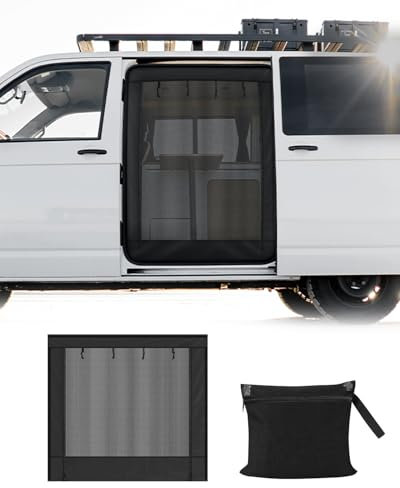 SUPAREE Mosquitera para Caravana Mosquitera Puerta Lateral T6 Mosquiteras Furgoneta Camper con Cremallera y Cierre de Gancho y Bucle para T5 T6 (160x155cm)