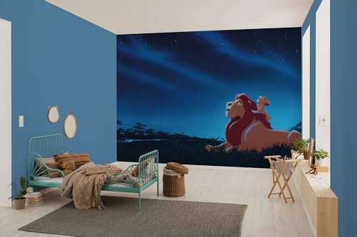 Komar Vlies Fototapete - Disney The Lion King Stargazing - Größe 350 x 250 cm - Tapete, Kinderzimmer, Kindertapete