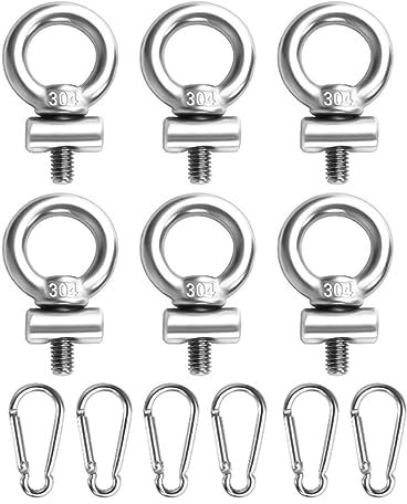 Set di fermi per tende da sole, in acciaio inox, per camper, roulotte, con ganci a moschettone