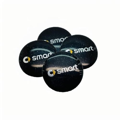 4 Stück Hochwertiges Nabendeckel für Smart 453 Fortwo 3. Gen 2015-2019, Staubdicht Rostfrei Wheel Caps Ausbleichen Das Stark Langlebig Felgendeckel,56mm