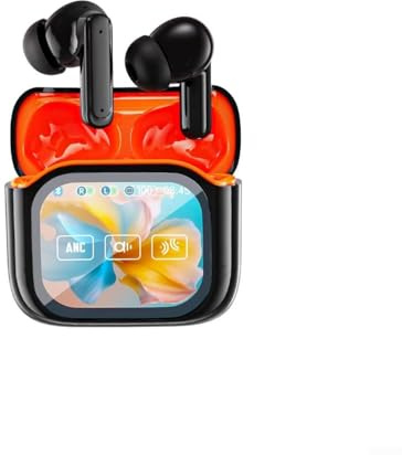 Kabellose Ohrhörer, AI-Übersetzung, kabellose Ohrhörer, wasserdichte BT 6.0-Kopfhörer mit Touchscreen, Stereo-Sound, BT-Kopfhörer (schwarz orange)