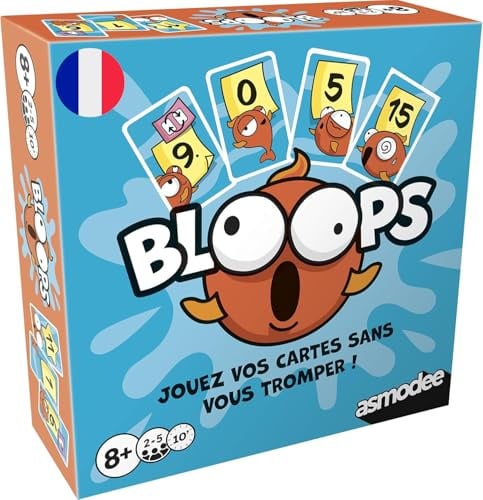 Asmodee - Bloops – Gedächtnis- und Strategiespiel, Gesellschaftsspiel für 2 bis 5 Spieler ab 8 Jahren, Spiele von 10 Minuten, französische Version
