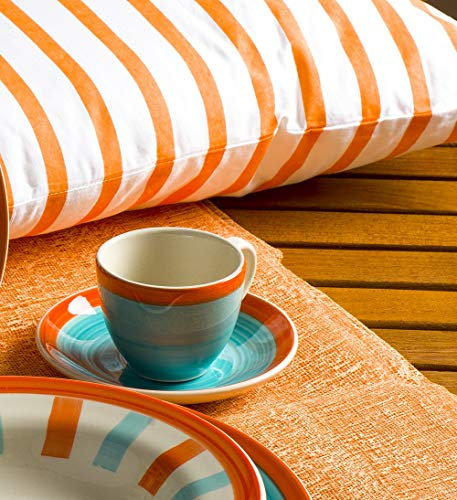Novita 2019, tazas de café, 6 tazas de café, taza de café americano, taza de café, taza de café para el día del padre, cerámica, color, turquesa, naranja