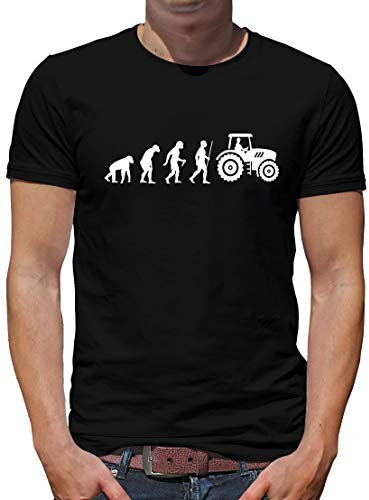 TShirt-People Evolution Traktor T-Shirt Herren Spass Lustig Fun Geek XXL Schwarz