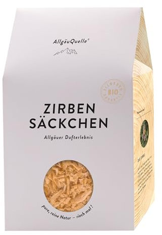 AllgäuQuelle® Duft-Säckchen mit Zirbenholzspänen. Natürliches Duftkissen. Duftsäckchen naturrein und biologisch