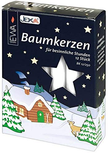 JEKA - 192 Baumkerzen - 15 x 125mm - weiß - 12 Stück/Pckg.