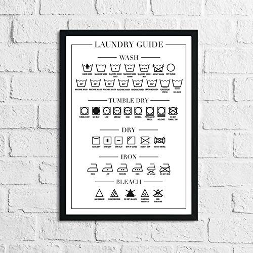 LS Bright Design Laundry Room Wall rahmenlose Drucke, Poster und lustige Sprüche Zitate Home Decor Geschenke (A4 (210 mm x 297 mm), Laundry Bodoni Schriftart)
