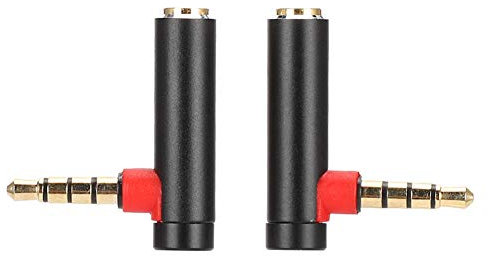 3.5mm 90 Grad Audio Adapter, 2PCS 3.5mm Stecker auf Buchse Audio Adapter rechtwinkliger Stereo-Kopfhörer-Kabelstecker,Buchse auf Stecker AUX Adapter für Handys, Tablets,