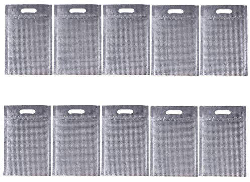 Yardwe 5stücke Thermotasche Für Lebensmittel Isolierte Und Wiederverwendbare Aluminiumfolie Zip Lock Design Für Warmhaltung Und Frische Für Zuhause Und Gastronomie Silber