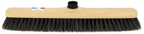 Tête de Balai Coiffeur 38 cm - 7 Rangées de Soies - Douille à Vis | Ramasse cheveux et poussières fines en salon, bureau et commerce. Manche non inclus, filetage français. Fabriquée en France.