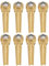 Yootones Gitarren-Stegstifte aus massivem Messing, mit Kristallkopf, kompatibel mit Folk-Akustikgitarren, Musikinstrumenten, Weiß, 8 Stück