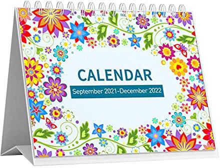 Gusengo Tischkalender 2021-2022, Standing Flip 2021 Sep-2022 Dez Desktop Kalender, Monatskalender 2021 2022 Tischkalender