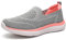 HKR Scarpe Running Donna Slip on Sportiva Camminata Fitness Sneakers Senza Lacci Leggero Scarpe da Corsa Ginnastica Estive Grigio Rosa EU 40
