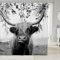 Highland Kuh Stoff Duschvorhang Textil Bull Laub Duschvorhang 180x180cm Kinder Jungen Mädchen Eukalyptusblatt Wasserdichtes Zubehör mit 12 Haken Bauernhaus Jahrgang Western Tier Komisch Dekor