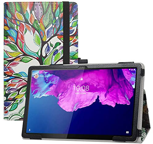 LIFANG Funda para Lenovo Tab P11,Soporte Cuero con Slim PU Funda Caso Case para 11 Lenovo Tab P11 / P11 Plus / P11 5G (TB-J606F /J616F /J607Z) / Moto Tab G70 Tableta,Love Tree