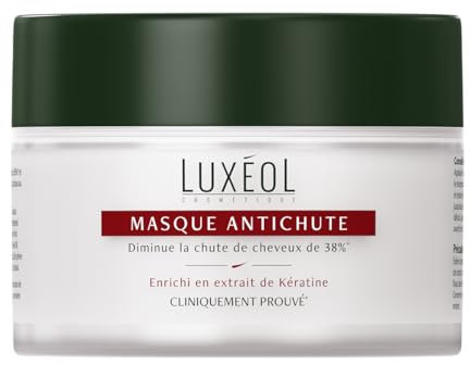 LUXÉOL - Haarmaske gegen Haarausfall – Volumen & Glanz – reduziert Haarausfall – Haarpflege angereichert mit Keratin-Extrakt – 200 ml