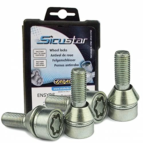 Wemar Anti furto bloccaggio Serrature bulloni M12x1,25 44mm FSS-0487 Compatibile con Alfa Romeo 155 GTV Spider