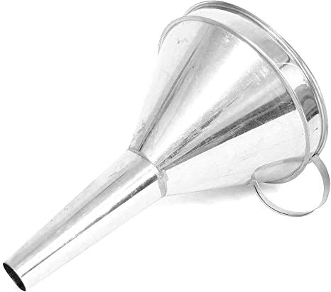 Fuel Funnel Straight with Fine Mesh Filter Strainer for Easy Refilling, Lightweight Metal Funnel, Practical, Versatile