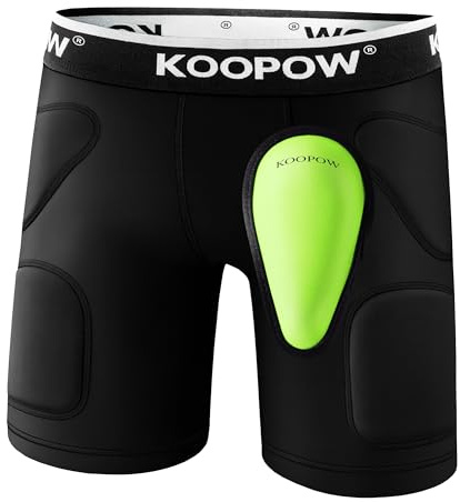 KOOPOW Gepolsterte Schiebe-Shorts, für Jugendliche, Jungen, mit weichen schützenden Sportschalen, für Baseball, Fußball, Lacrosse