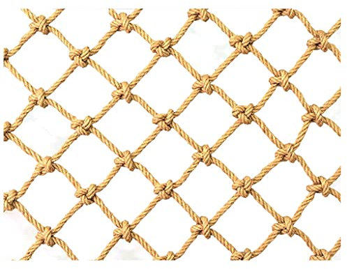Hemp Rope Net Children Climbing Frame Net Rope Netting Climbing Cargo Net Playground Kids Child Rock Ladder Wall Hammock Treehouse Tree House Dia 8mm,10mm,12mm(Colour:8mm,Size:1x1m/3.28x3.28ft)