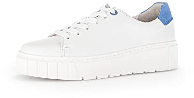 Gabor Damen Low-Top Sneaker, Frauen Halbschuhe,Wechselfußbett,Komfortable Mehrweite (H),Plateausohle,Sportschuhe,Weiss/arktis,39 EU / 6 UK