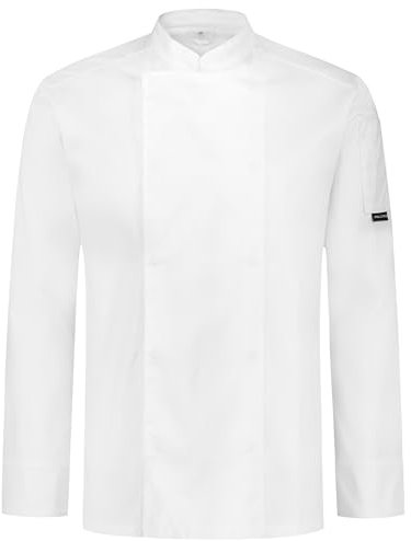 PALLTEX NORI LS Chaquetilla Chef Hombre Chaquetas de Chef Chaquetilla Chef Mujer Chaqueta Cocinero Hombre de Manga Larga, Blanco, XXXL