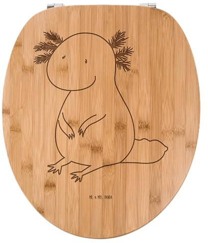 Mr. & Mrs. Panda WC Sitz Axolotl null - Geschenk, Liebe, WC-Sitz, Klodeckel, Klobrille, Freundin, Molch, fröhlich, Toilette, Toilettendeckel