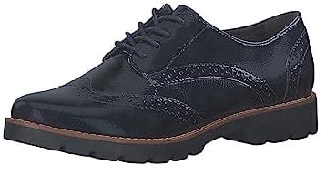 Jana Damen Schnürschuhe Oxford Lack Weite H Mehrweite, Blau (Navy Patent), 39 EU