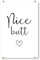 artboxONE Acrylglasbild 30x20 cm Typografie Nice Butt Bild hinter Acrylglas - Bild Spruch Badezimmer gästezimmer