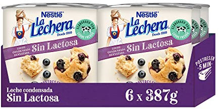 NESTLÉ LA LECHERA leche condensada desnatada Sin Lactosa Lata, 6x387g