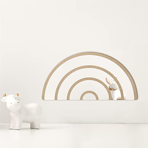 Hava Kolari Kinderzimmer Wandspiegel Regenbogen, DIY Acryl Spiegel mit Holz, Regenbogen 3D Kinderspiegel Boho Wanddeko für Kinderzimmer Babyzimmer