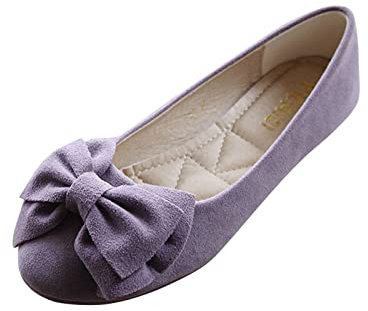 FGUUTYM Scarpe da donna single scarpe basse Bowknot scarpe casual slip on scarpe da lavoro ballerina scarpe da donna nero, Lilla, 37 EU