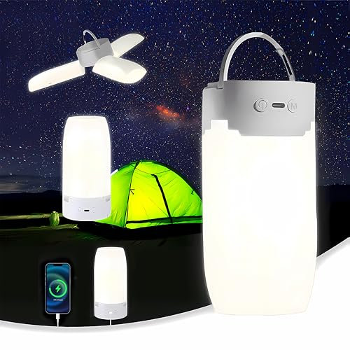 Owwasd Lampada Campeggio,5000mAh Torcia Lanterna Ricaricabile ,96LED Super Luminoso Lampada per Tende,Impermeabile Lanterna da Campeggio per Campeggio, Pesca, Escursionismo, Emergenza
