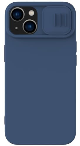 Nillkin CamShield Silikon Hülle für Apple iPhone 15 Plus - Back Cover mit Kamera Slider Blau
