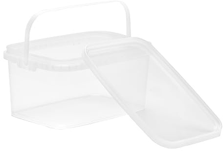 Nipter Eimer mit Deckel 3l, Eimer rechteckig, Plastikeimer transparent, lebensmittelecht, 3 Stück