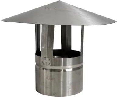 Chapeau de toit en métal pour poêle à bois - Capuchon de protection en acier inoxydable (150 mm)