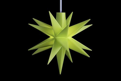 DecoTrend GmbH Sterntaler Dekostern | Weihnachtsstern Baby-Stern | 18-Zacker | Lindgrün | 8cm | Innen | LED | Batterie | mit Timer
