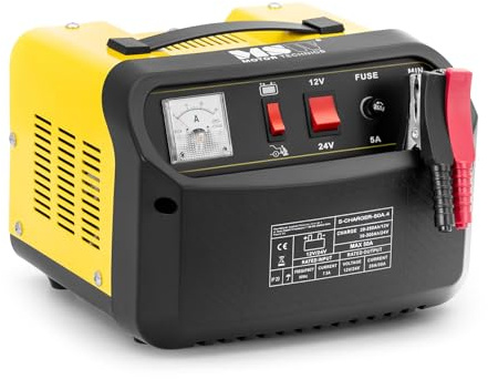 MSW S-CHARGER-50A.4 Autobatterie-Ladegerät Starthilfe 12/24 V 45 A kompakt Autobatterie Laden Batterieladegerät Auto Ladegerät KFZ-Ladegerät