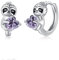 MEDWISE Faultier Creolen Ohrringe 925 Sterling Silber Mit Hellem Lila Herz Zirkonia - Tier Schmuck Geschenke für Frauen, Mädchen, Kinder, Tochter, Damen, Mutter