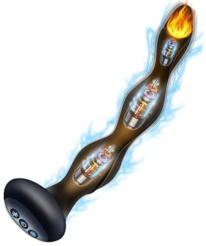 SXOVO Vibratore, Palline Anali Elettriche Vibranti con Funzione di Riscaldamento, Vibratore Anale con 10 Modalità di Vibrazione e 5 Intensità di Shock Elettrico, Sexytoysys per Donna Uomo Coppia