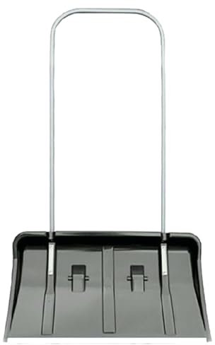 YOURGARTEN Breiter Schneeschieber - mit Pflug-Rollen, Metall Schaft und Kunststoff-Schaufel