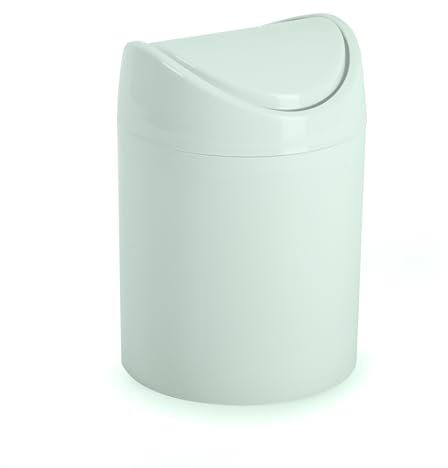 CABLEPELADO Papelera basculante plástico para mesa, Mini Basurero de Mesa, Cubo de Basura para Escritorio, Papelera de Oficina Pequeña, Papelera de Plástico con Tapa Basculante, 1.4 Litros, Verde