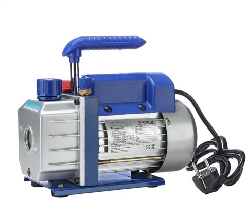 Mucola Vakuumpumpe Klimaanlage Unterdruckpumpe 70 L/min | inkl. Ölabsperrventil | für HVAC/Auto Einstufige Vacuumpumpe Harz-Entgasung