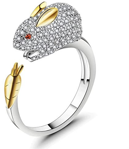 Ringe Delicate Fashion 925 Sterling Silber Sternzeichen Ring Natal Year Ring Party for Sie (Color : Rabbit)