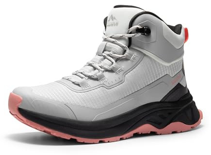 NORTIV 8 Scarpe da Trekking Impermeabili da Donna Leggeri Per Outdoor Scarponi da Montagna Trekking Antiscivolo,Size 38,Grigio Rosa,SNHB241W