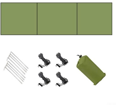 Paravent de tente d'extérieur en tissu Oxford avec revêtement argenté, léger, pliable, coupe-vent, pour plage, herbe, camping rocher (type C, vert)