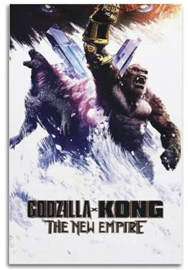 Godzilla X Kong Poster, Kunstdekoration, Wandposter, Dekoration, Innenposter, Druck, Dekoration, Bar, Restaurant, Dekoration, Ästhetik, Poster, Wohnzimmer, Poster, 30 x 45 cm, ungerahmter Stil