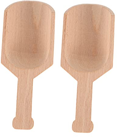 Wooden Salt Spoons 2pcs Khaki Wood Spoon with Smooth Edges | Wooden Spoon, Practical Scoops, Wide Range of Uses, Teaware Accessories Spoon