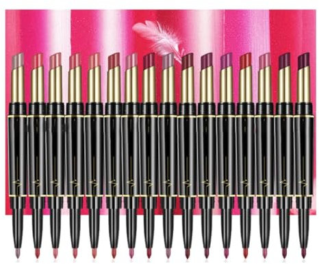 16 Farben langanhaltender Lippenstift und Lippenkonturenstift-Kombination, Lippenkonturenstift und Lippenstift für Frauen, langanhaltender Lippenstift,matter Lippenkonturenstift (16pcs / 1set)